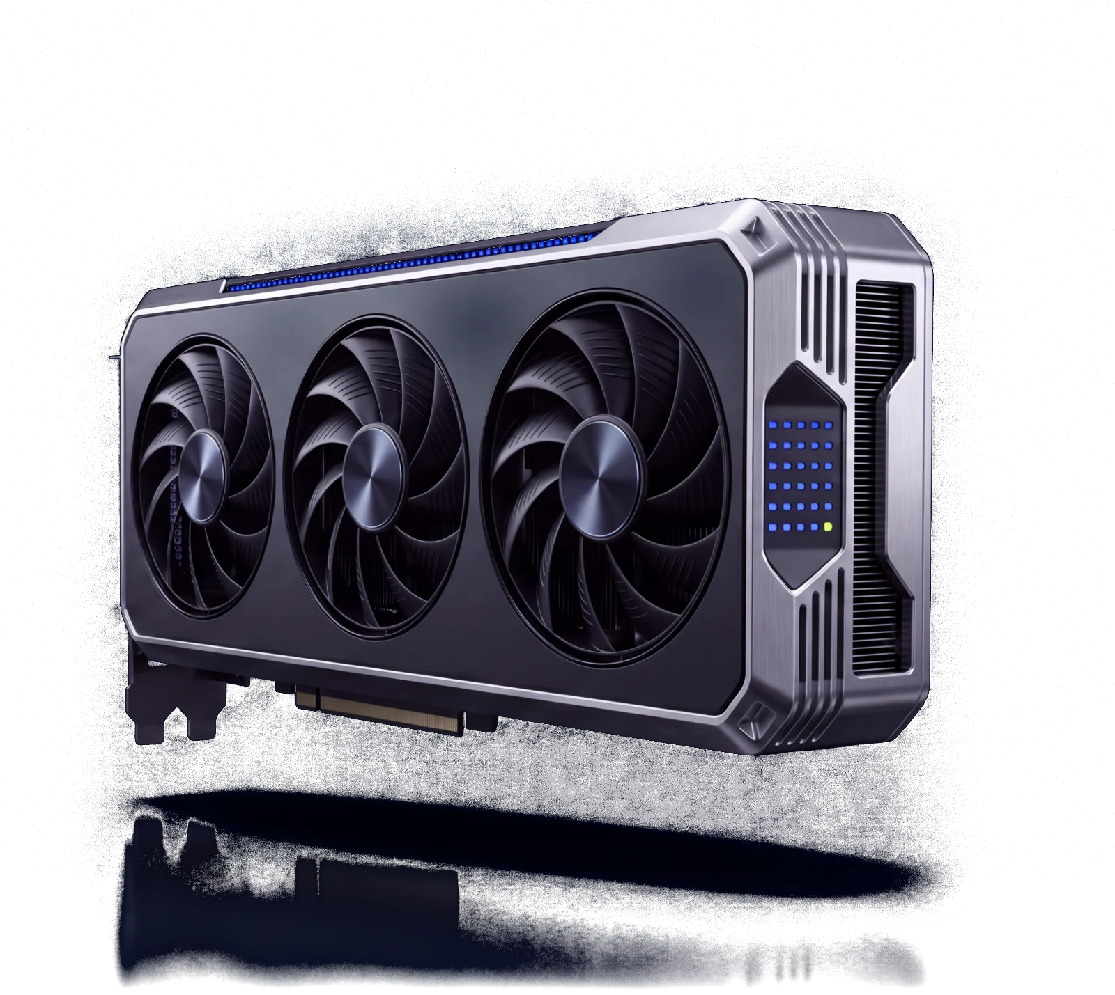 A desktop GPU with OpenGPU blue status lights